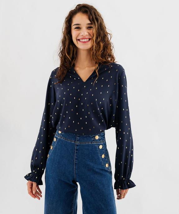 Blouse à manches longues à motifs pailletés femme vue1 - GEMO(FEMME PAP) - GEMO