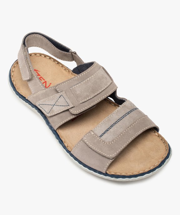 Sandales homme confort à brides scratch en cuir vue5 - ZEN AIR - GEMO
