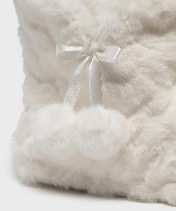 Chaussons boots en fourrure imitation à pompons femme  vue6 - GEMO 4G FEMME - GEMO