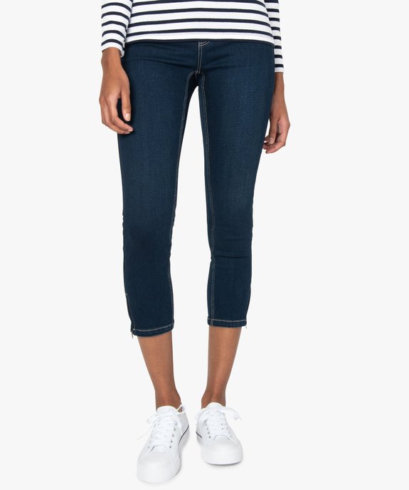 Jean femme coupe skinny longueur 7/8ème avec bas zippés vue1 - GEMO (JEAN) - GEMO