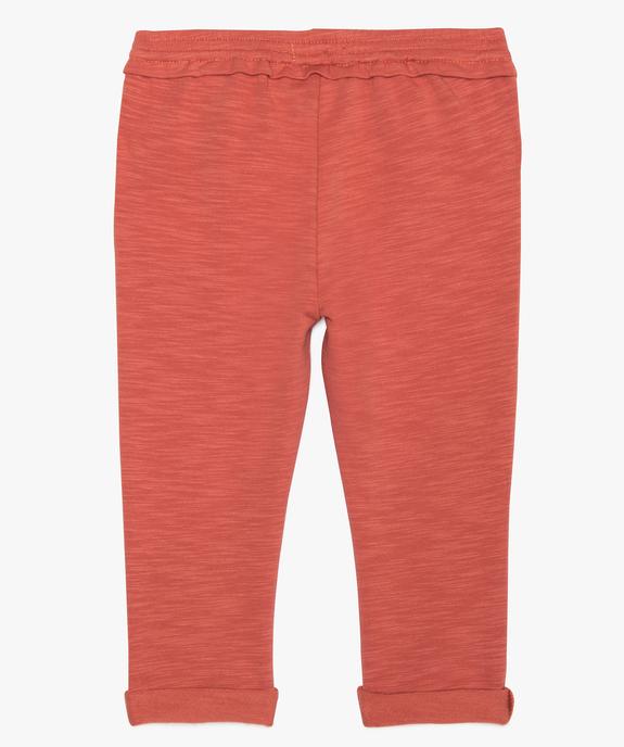 Pantalon bébé fille en maille avec ceinture élastique vue2 - GEMO 4G BEBE - GEMO
