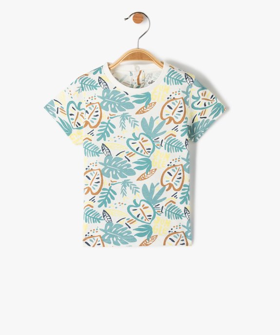 Tee-shirt bébé garçon à manches courtes imprimé feuillages vue1 - GEMO 4G BEBE - GEMO