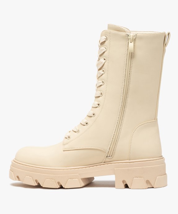 Boots femme unies à lacets semelle extra large et crantée vue3 - GEMO (CASUAL) - GEMO
