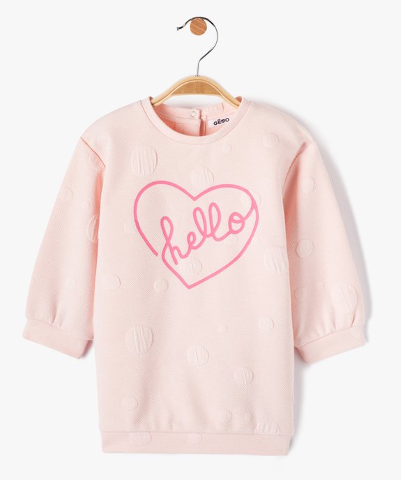 Robe bébé fille en maille sweat fantaisie vue1 - GEMO(BEBE DEBT) - GEMO