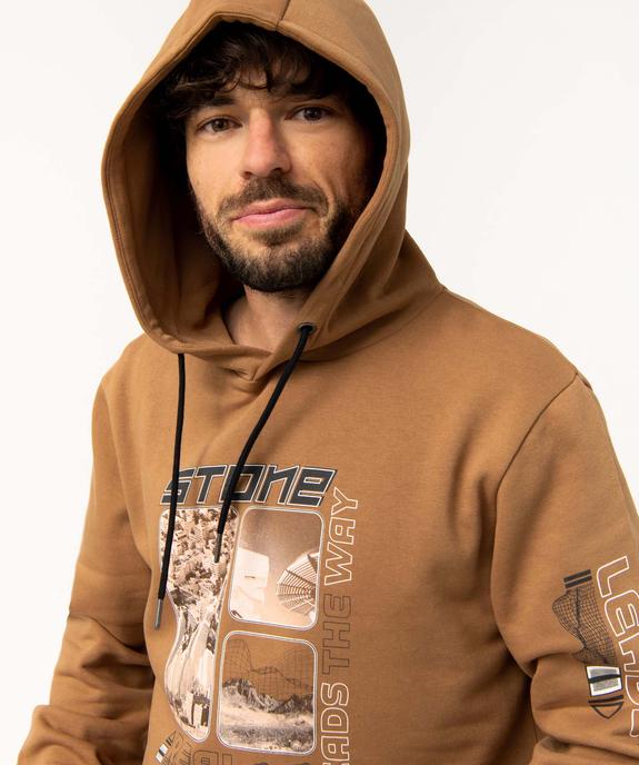 Sweat homme en jersey molletonné à capuche vue2 - GEMO 4G HOMME - GEMO