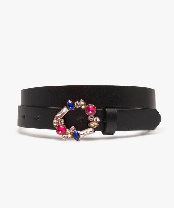 Ceinture femme en matière lisse avec boucle en strass vue1 - GEMO (ACCESS) - GEMO