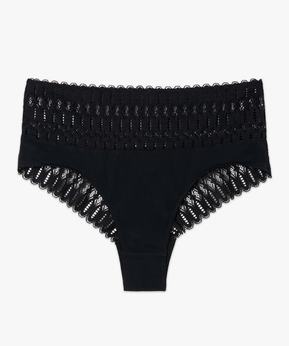Culotte femme taille haute dentelle et microfibre vue4 - GEMO(HOMWR FEM) - GEMO