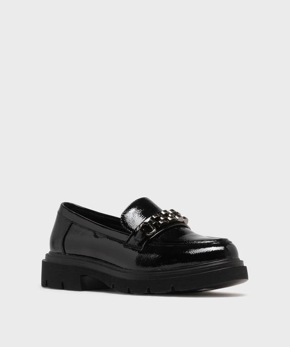 Mocassins chunky vernis à épaisse semelle crantée femme vue2 - 5 MILES - GEMO
