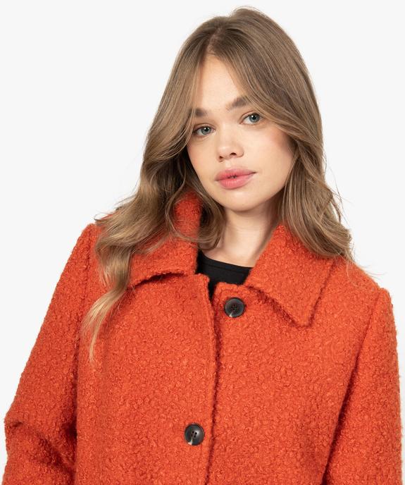 Manteau femme mi-long en maille bouclette vue2 - GEMO(FEMME PAP) - GEMO