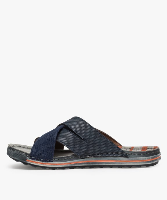 Sandales homme à larges brides croisées en textile vue3 - GEMO (CASUAL) - GEMO