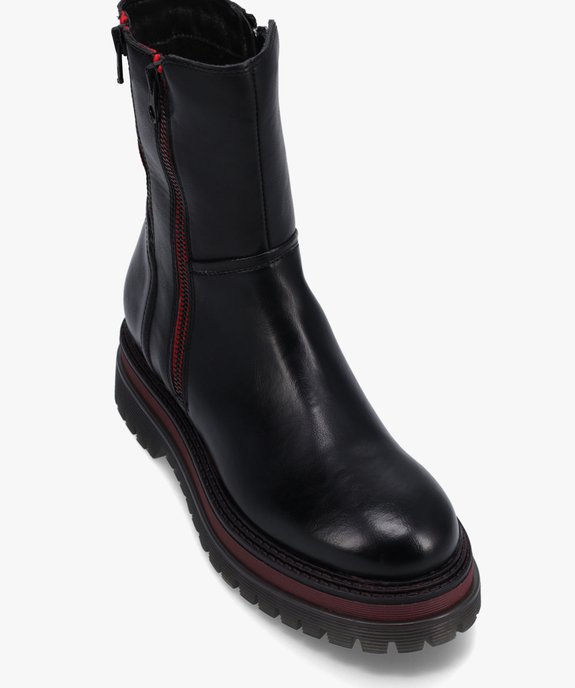 Bottines femme zippées à semelle épaisse et crantée vue6 - GEMO (CASUAL) - GEMO