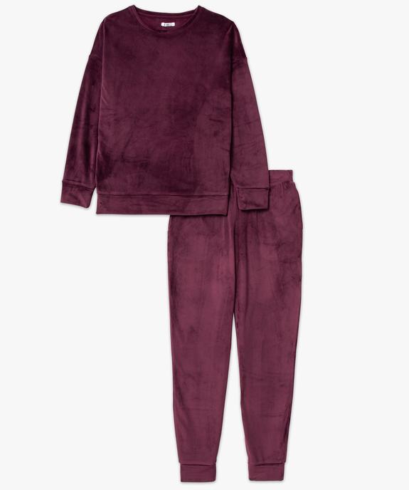 Pyjama femme en velours extensible vue4 - GEMO(HOMWR FEM) - GEMO