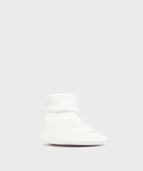 Chaussons de naissance avec message brodé - Little Love vue2 - LITTLE LOVE GEMO FOR GOOD - GEMO