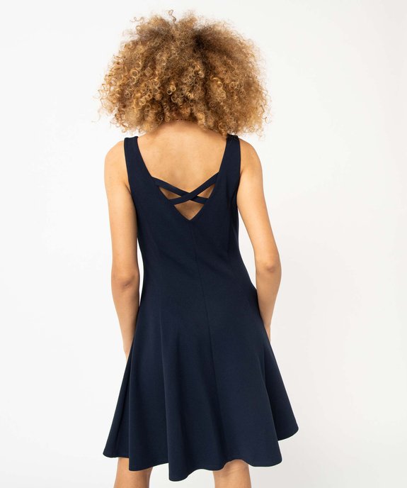 Robe femme avec col V et brides croisées dans le dos vue3 - GEMO(FEMME PAP) - GEMO