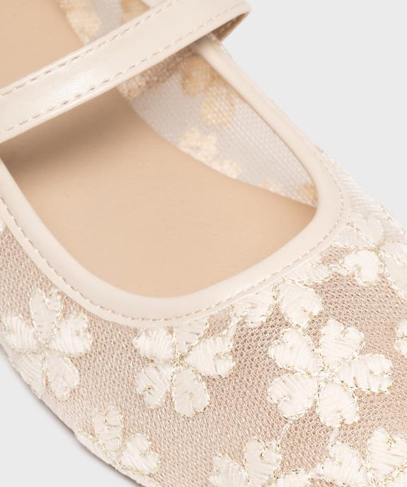 Ballerine à bout carré et bride en tulle brodé femme - Follow Me vue6 - FOLLOW ME - GEMO