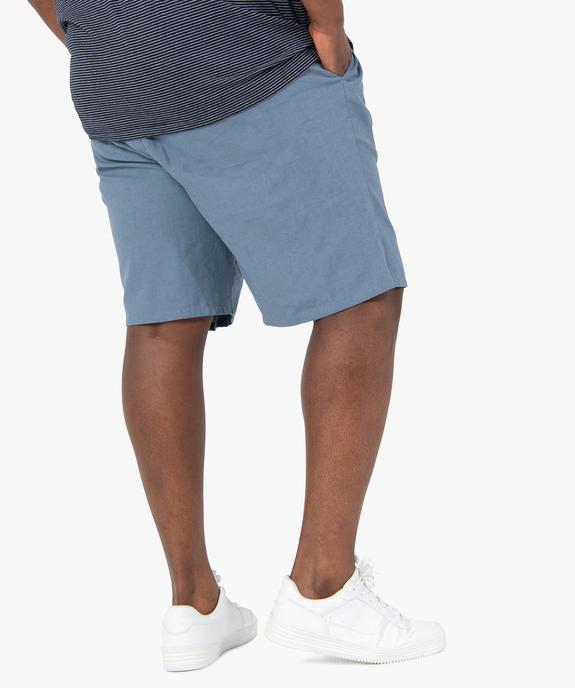 Bermuda homme grande taille coupe chino en lin/coton vue3 - GEMO (G TAILLE) - GEMO