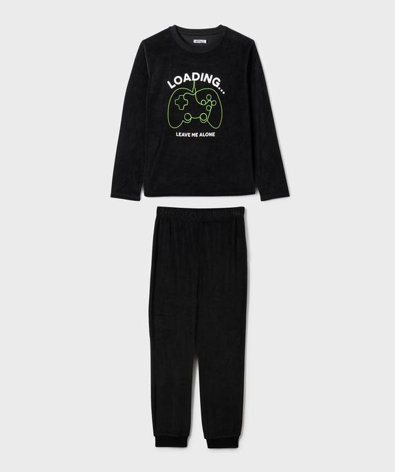 Pyjama en velours 2 pièces motif manettes console de jeu vidéo garçon vue1 - GEMO (JUNIOR) - GEMO