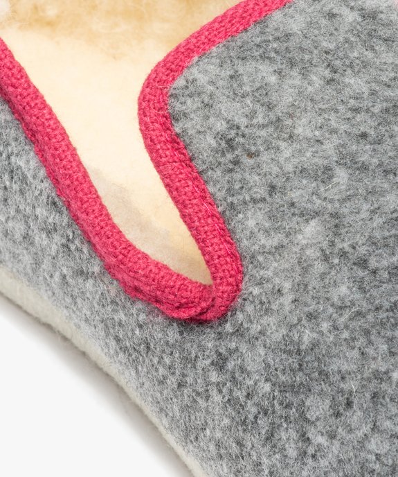 Chaussons femme style charentaises bicolores vue6 - GEMO(HOMWR FEM) - GEMO