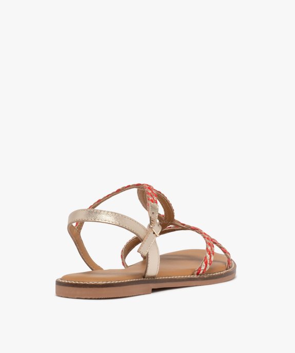 Sandales en cuir à brides tressées et talon plat femme vue4 - TANEO GEMO FOR GOOD - GEMO