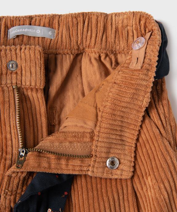 Short en velours côtelé à taille haute et ceinture à nouer fille - LuluCastagnette vue2 - LULUCASTAGNETTE - GEMO