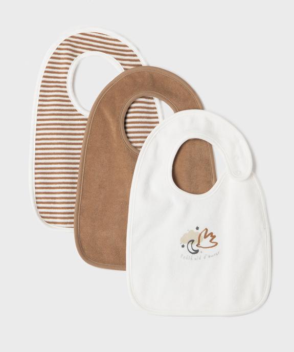 Bavoirs en éponge grand format bébé (lot de 3) vue1 - GEMO 4G BEBE - GEMO