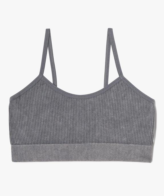 Brassière en maille côtelée à fines bretelles fille - GEMO (ENFANT) Brassière en maille côtelée à fines bretelles fille vue1 - GEMO (ENFANT) - GEMO