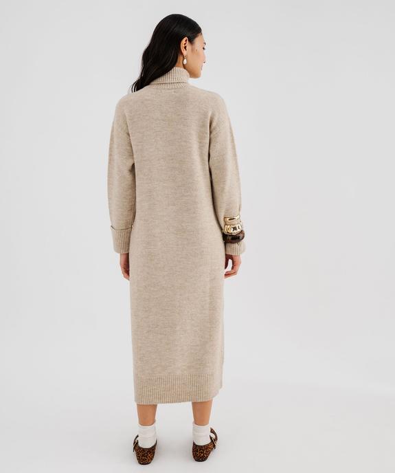 Robe pull longue à col roulé femme vue3 - GEMO(FEMME PAP) - GEMO