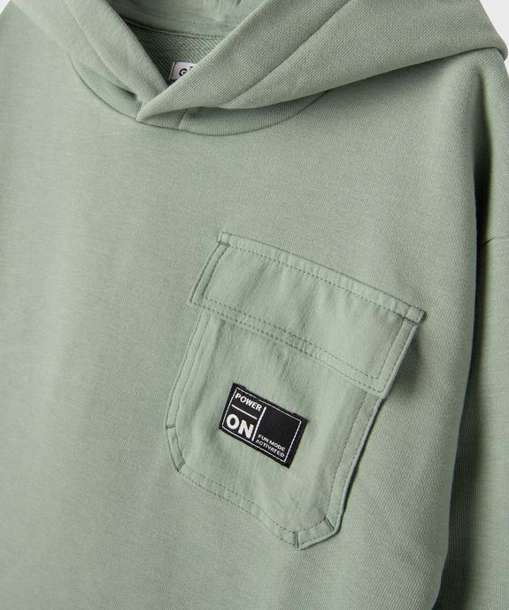 Sweat à capuche avec poche poitrine garçon vue2 - GEMO (ENFANT) - GEMO