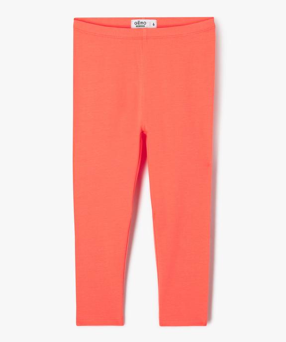 Legging 7/8ème uni à taille élastiquée fille vue1 - GEMO (ENFANT) - GEMO