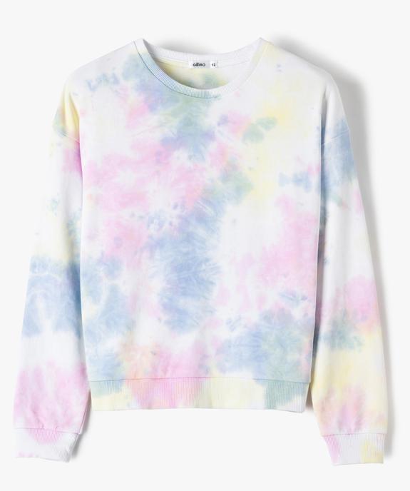 Sweat fille multicolore effet tie and dye vue1 - GEMO (JUNIOR) - GEMO