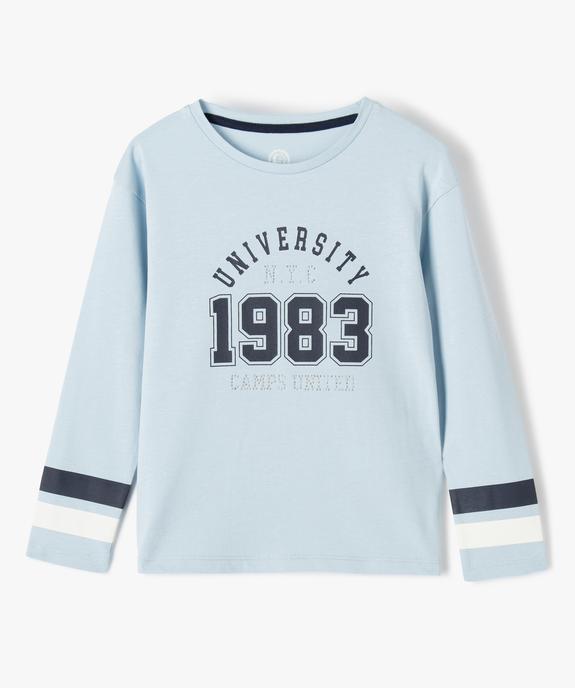 Tee-shirt fille à manches longues avec inscription – Camps United vue1 - CAMPS UNITED - GEMO