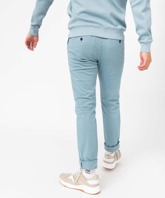 Pantalon chino en coton stretch coupe Slim homme vue3 - GEMO 4G HOMME - GEMO