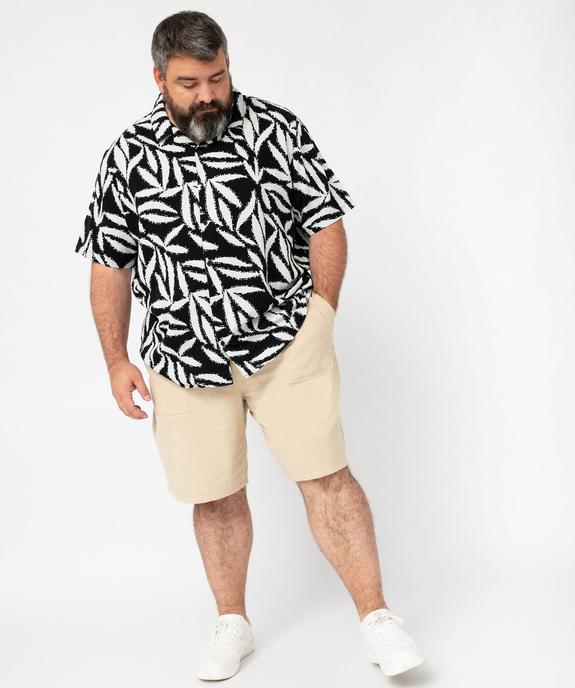 Chemise manches courtes et col cubain en coton imprimé homme vue9 - GEMO (HOMME) - GEMO