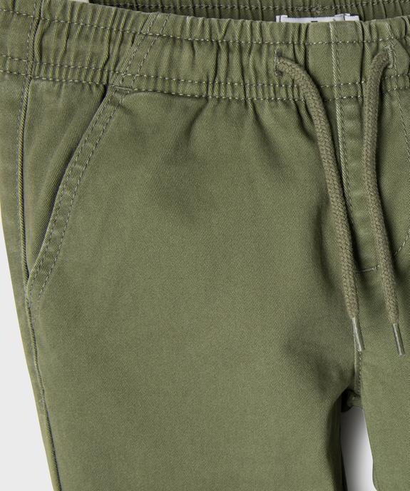 Pantalon jogger en toile de coton stretch garçon vue2 - GEMO (ENFANT) - GEMO