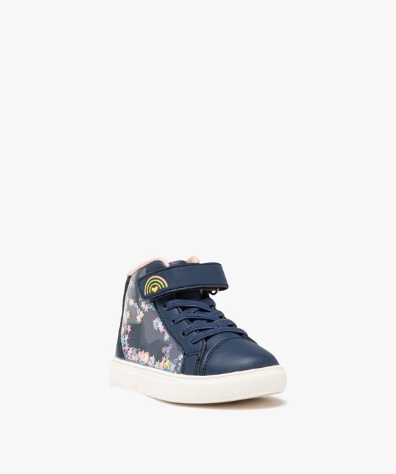 Baskets mid-cut à motifs étoiles animés bébé fille vue3 - GEMO 4G BEBE - GEMO