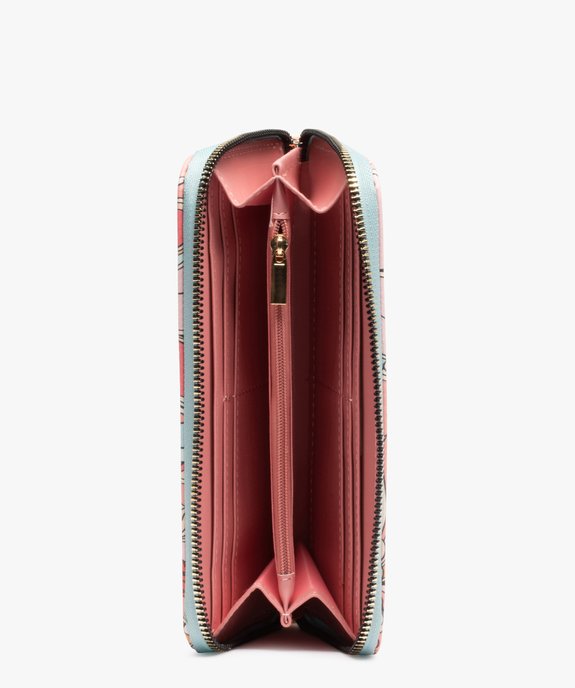 Portefeuille femme à motifs fleuris vue2 - GEMO (ACCESS) - GEMO