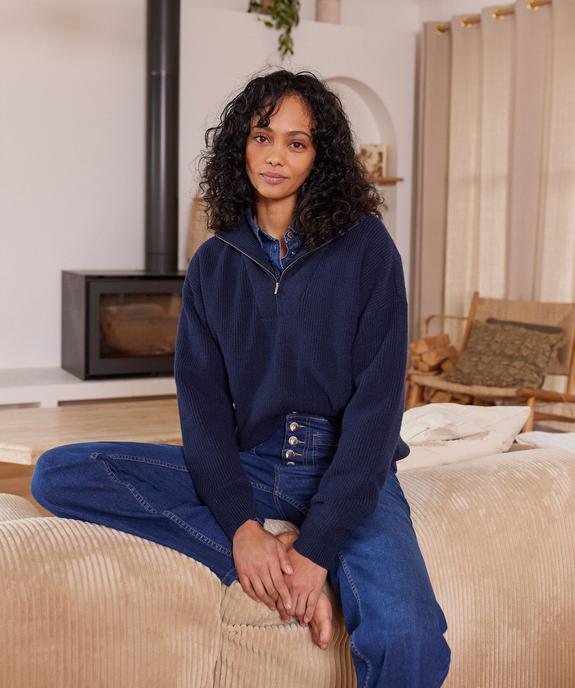 Pull camionneur à col zippé femme - LuluCastagnette vue7 - LULU CASTAGNETT - GEMO