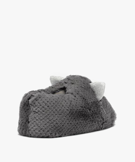 Chaussons femme en volume tête de chat avec oreilles à paillettes vue5 - GEMO(HOMWR FEM) - GEMO