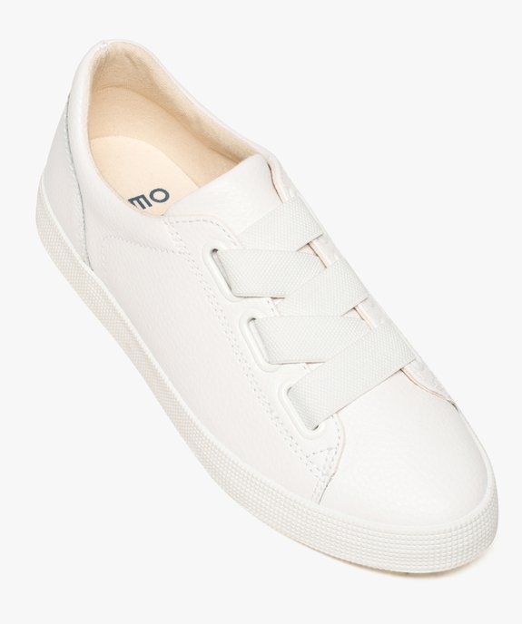 Baskets femme unies dessus cuir et lacets élastiques vue5 - GEMO (SPORTSWR) - GEMO