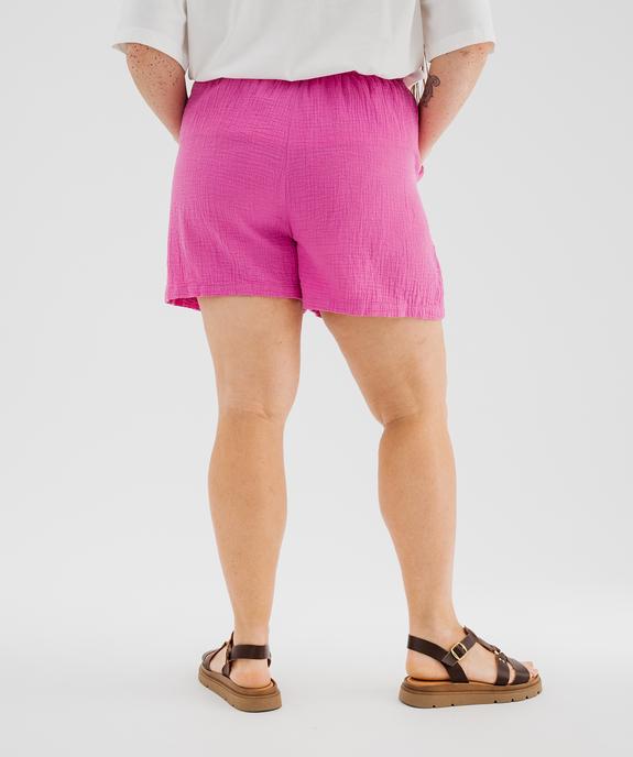 Short ample en double gaze de coton femme grande taille vue3 - GEMO (G TAILLE) - GEMO