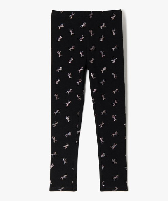 Leggings imprimé en coton extensible fille vue1 - GEMO 4G FILLE - GEMO