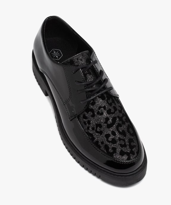 Derby verni avec dessus pailleté femme vue5 - GEMO (CASUAL) - GEMO