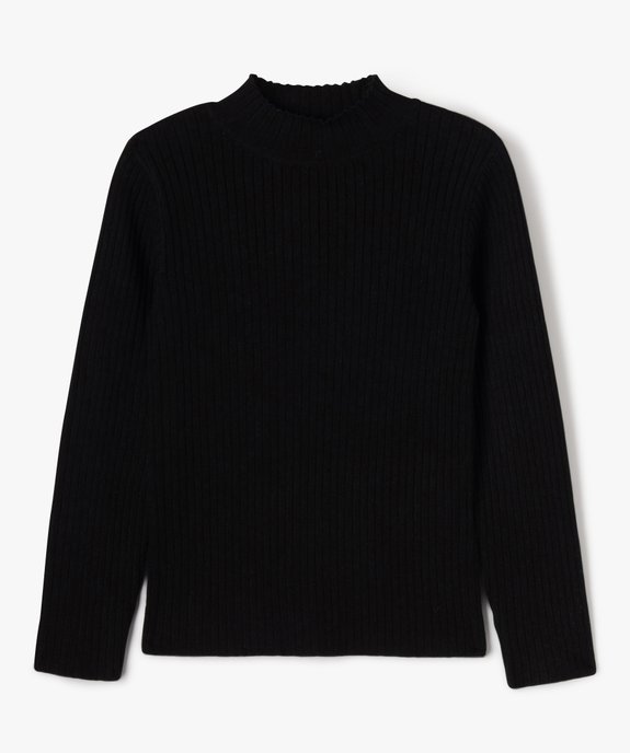 Pull en maille côtelée à col montant fille vue1 - GEMO 4G FILLE - GEMO