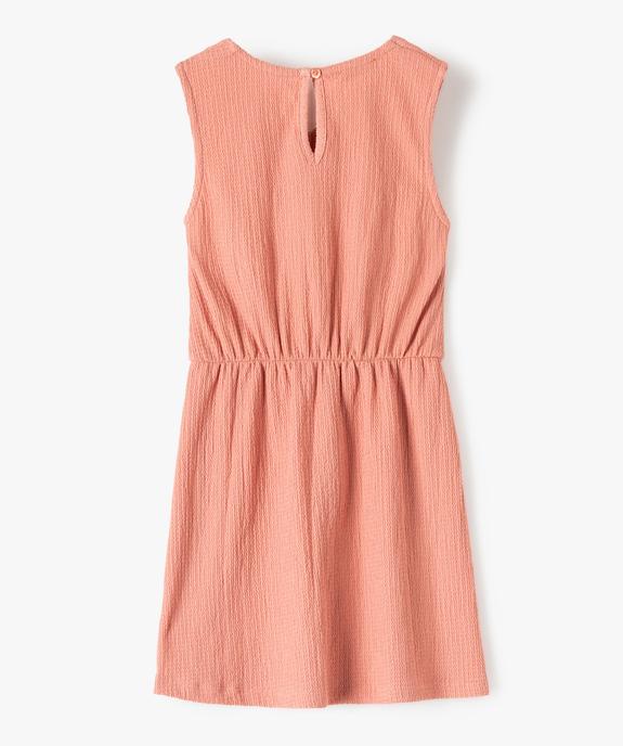 Robe fille en maille gaufrée avec col V doré vue3 - GEMO (ENFANT) - GEMO