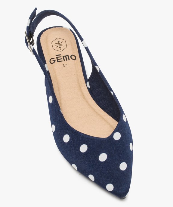 Ballerines femme à talon ouvert et bout pointu à pois vue5 - GEMO(URBAIN) - GEMO