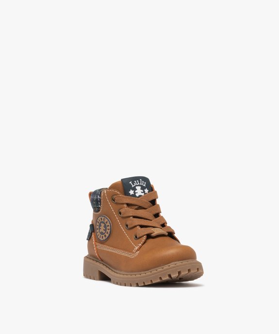 Boots à lacets, zip et col fantaisie bébé garçon - LuluCastagnette vue3 - LULU CASTAGNETT - GEMO