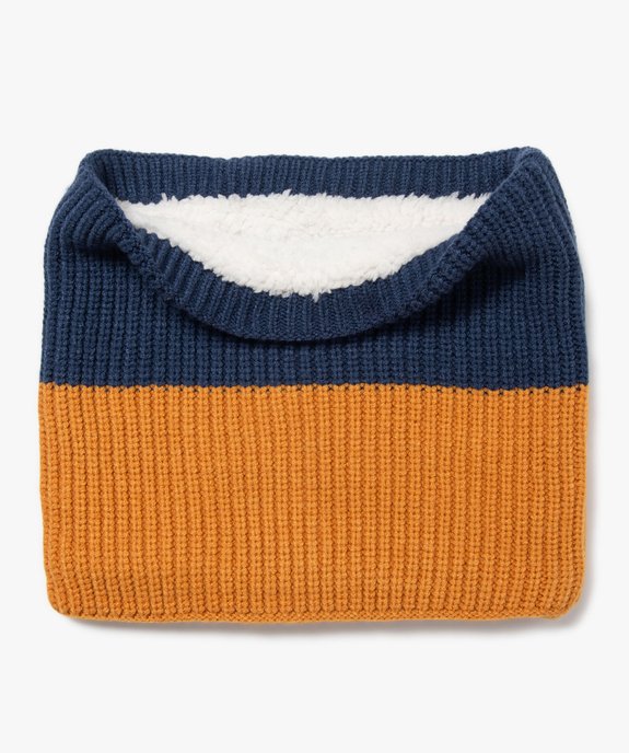 Echarpe snood bicolore doublée sherpa garçon vue1 - GEMO (ENFANT) - GEMO