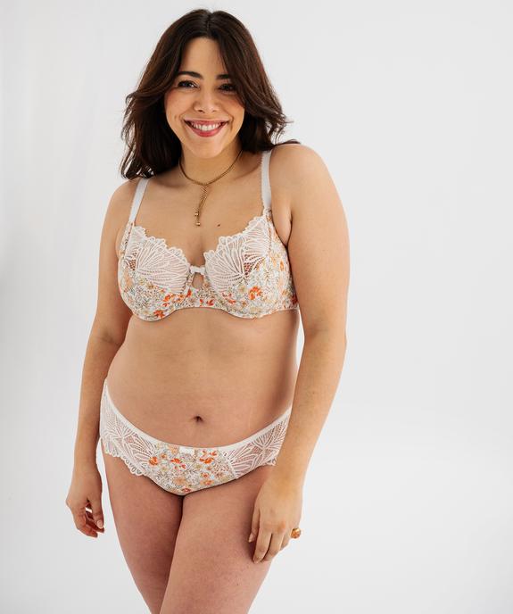 Soutien-gorge emboitant en microfibre et dentelle femme grande taille vue2 - GEMO(HOMWR FEM) - GEMO