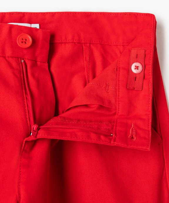 Pantalon chino en coton à revers garçon vue2 - GEMO 4G GARCON - GEMO