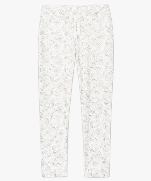 Bas de pyjama imprimé à cordon pompons vue4 - GEMO(HOMWR FEM) - GEMO